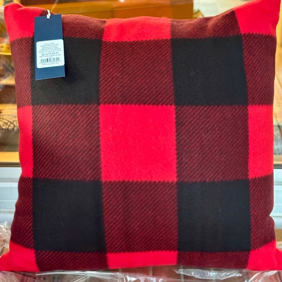 HBC Stripes Buffalo Plaid Fleece Pillow. Brand new with tags. 18" x 18". - Picture 4 of 6